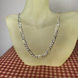 NEW 18.1 grams (5mm) 20" Italian Figaro Chain Necklace in Sterling Silver